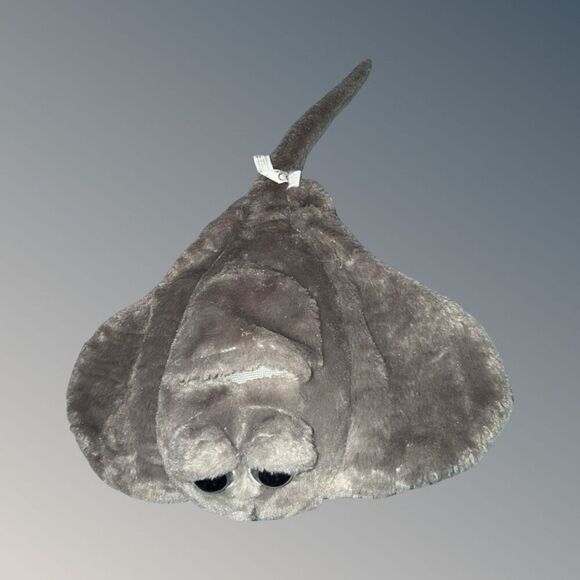 Vintage 1994 The Petting Zoo Gray Big Eyes Soft Plush Stingray Stuffed Animal - Picture 7 of 8